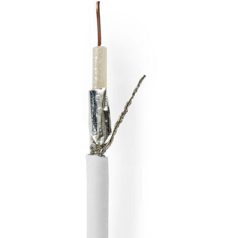 Cable coaxial sur bobin koka 799 75 ohm double blindage eca 250 m coax pvc blanc boite cadeau (1/2)