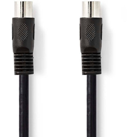Din audio cable din 5 pin male din 5 pin male nickel plated 300 m round pvc black label (1/3)