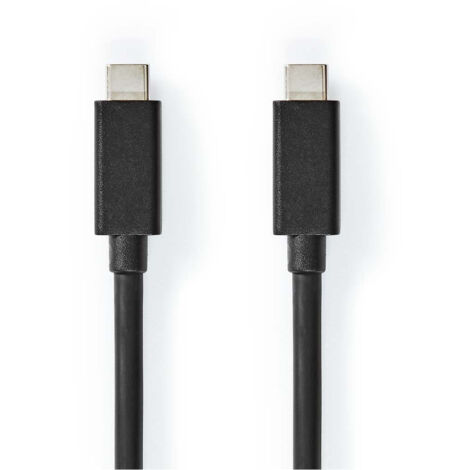 Cable usb usb 32 gen 2x2 usb c male usb c male 100 w 4k60hz 20 gbps nickele 200 m rond pvc noir emballe (1/3)
