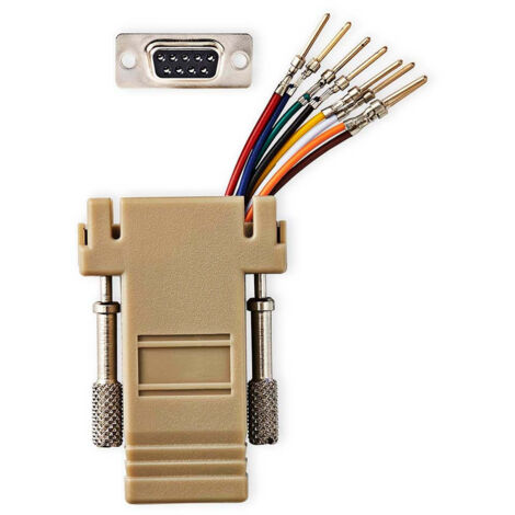 Adaptateur serie adaptateur d sub 9 broches male rj45 femelle nickele ivoire boite (1/4)