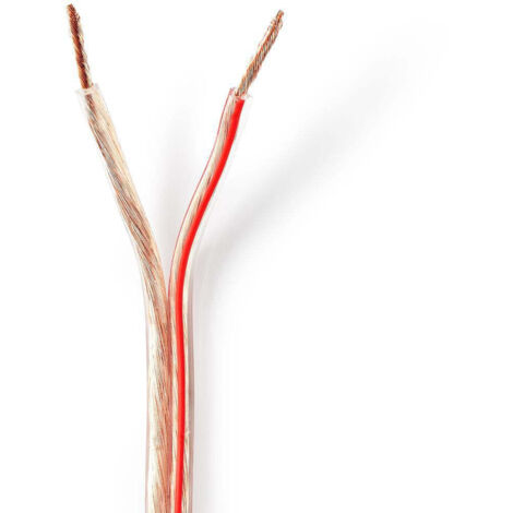 Cable haut parleur 2x 250 mm cuivre 1000 m rond pvc transparent bobine