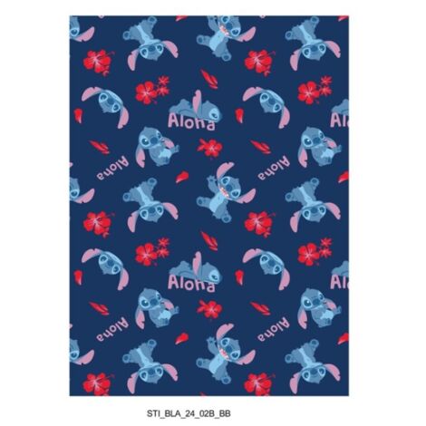Plaid - Stitch Fleurs Rouges - 110 cm x 150 cm (1/2)