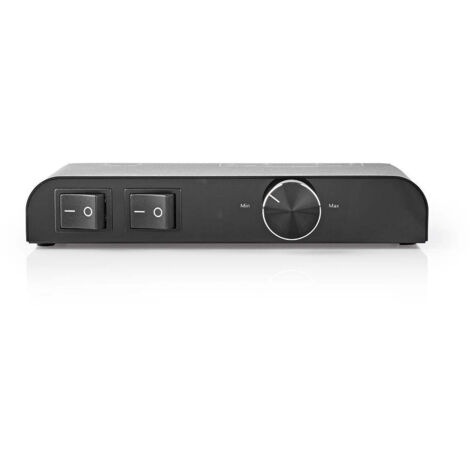 Boitier de controle des enceintes 2 ports banane impedance des enceintes 4 16 ohm charge maximale par canal 60 w controle du volume aluminium noir (1/5)