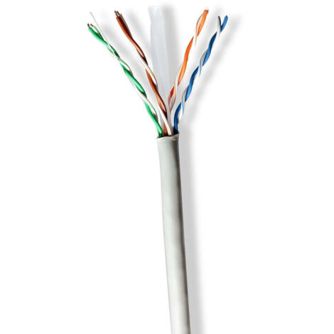 Reseau cable rouleau cat6 rigide uutp cca 3050 m interieur rond pvc gris boite de tirage (1/2)