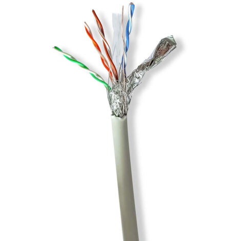 Reseau cable rouleau cat6 souple sftp cuivre nu 1000 m interieur rond lszh gris boite (1/2)