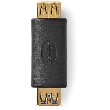 Adaptateur usb a usb 32 gen 1 usb a femelle usb a femelle 5 gbps rond plaque or anthracite boite (1/5)