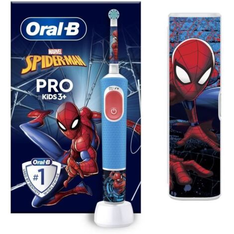 Oral-B Vitality Pro Kids Spiderman Enfant Brosse à dents rotative oscillante Bleu, Rouge (1/5)