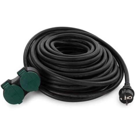 Perel – Rallonge électrique 20 m – Cordon H07RN 3G2.5 – IP44 pour usage intérieur et extérieur – 16 A 230 V – Noir (1/6)