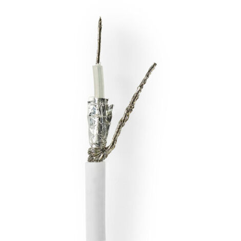 Cable coaxial sur bobine rg58cu 50 ohm double blindage eca 500 m coax pvc blanc boite cadeau (1/3)