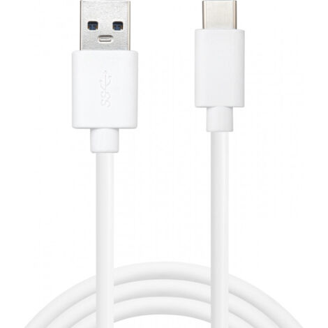 Sandberg USB-C 3.1 > USB-A 3.0 1M Saver - USB Câble (1 m, USB C, USB A, 3.0 (3.1 Gen 1), blanc) (1/2)
