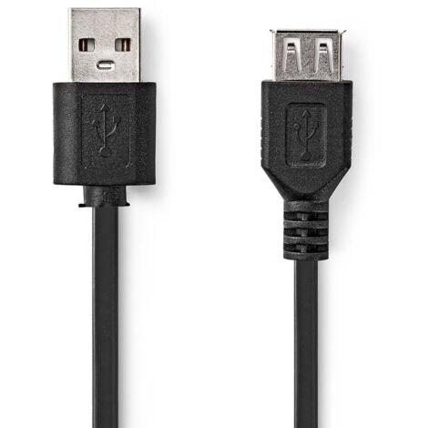 CCGB60010BK10 Câble USB USB 2.0 USB-A Mâle USB-A Femelle 480 Mbps Plaqué nickel 1.00 m Rond PVC Noir Boîte (1/2)