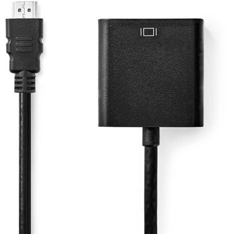 CCGB34900BK02 Câble HDMI vers VGA Connecteur HDMI - VGA Femelle + sortie 3,5 mm 0,2 m Noir (1/5)