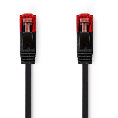 Cable reseau cat6 rj45 male rj45 male uutp 200 m snagless plat pvc noir label 83960 (1/3)