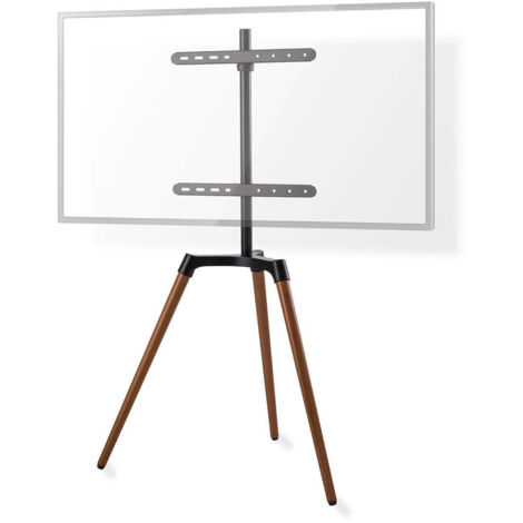 Support tv sur pied 50 - 65 - poids decran maximal pris en charge 35 kg scandinavian design rotatif sangle anti bascule verrouillage par pression acier aluminium noir (1/5)
