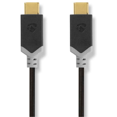 Cable usb usb 32 gen 1 usb c male usb c male 60 w 4k60hz 5 gbps plaque or 200 m rond pvc noir boite (1/3)