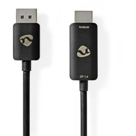 Adaptateur displayport displayport hane hdmi contact 8k30hz nickel plated rak 180 m round tpe svart kuvert (1/3)