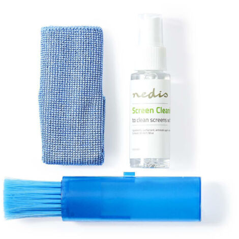 CLSN110BU Nedis Kit de nettoyage d'écran, TV, Smartphone, Tablette - 35 ml - Kit de nettoyage pour écran - Brosse en tissu nacré antistatique + 35 ml de liquide nettoyant sans alcool (1/2)
