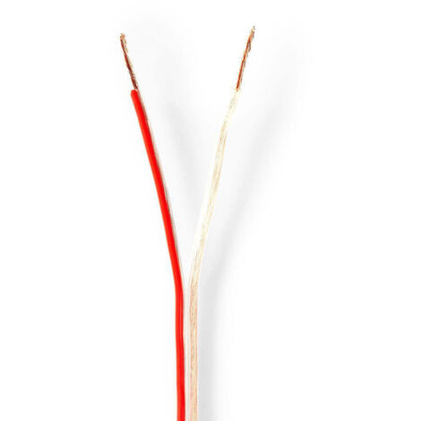 Cable haut parleur 2x 075 mm cuivre 1000 m rond pvc transparent bobine (1/2)