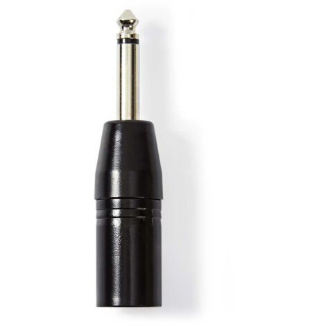 Adaptateur xlr xlr 3 broches male 635 mm male nickele droit metal noir 1 pc sachet en plastique (1/4)