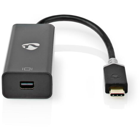Adaptateur USB USB 3.2 Gen 1 USB Type-C Mâle Mini DisplayPort 0.20 m Ronde Plaqué or PVC Anthracite boite Window (1/3)