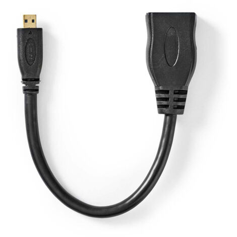 Cable hdmi haute vitesse avec ethernet hdmi micro connector hdmi output 4k30hz 102 gbps 020 m rond pvc noir sachet en plastique (1/5)