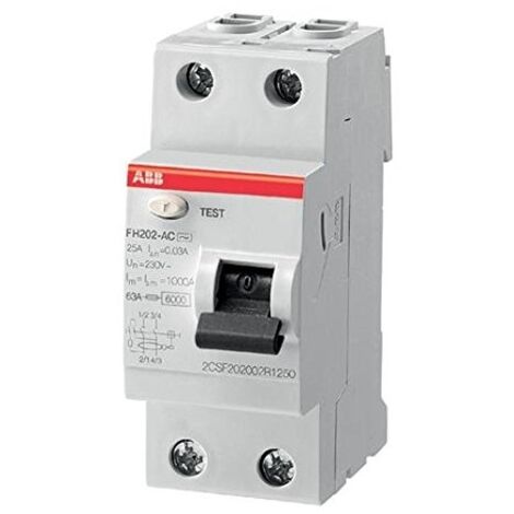 ABB – Bloc différentiel FH200 type A 25A 30mA – Protection contre les courants de défaut – Installation domestique – Applications spécifiques
