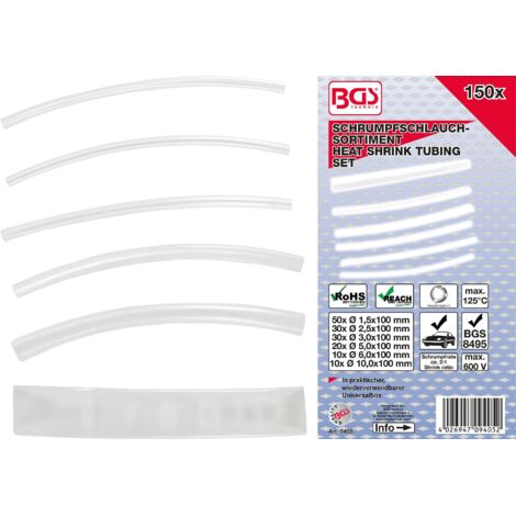 ASSORTIMENT DE GAINES RÉTRACTABLES TRANSPARENTES 150 PIÈCES BGS 9405 (1/3)