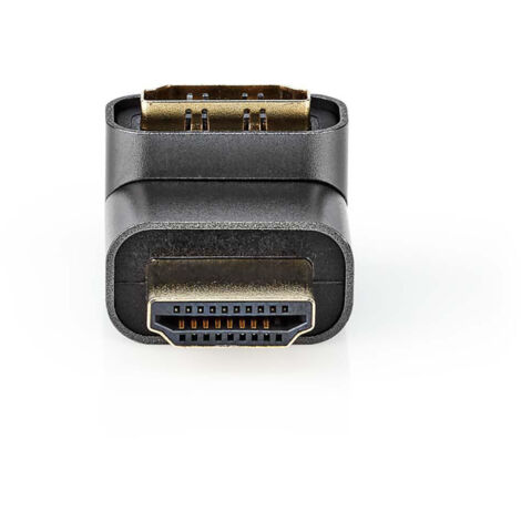 CVTB34902GY Adaptateur HDMI HDMI Mâle / HDMI Connecteur HDMI Femelle / Sortie HDMI Plaqué or Coudé à 270° Aluminium Gris bronze 1 pc Sachet avec Fenetre (1/5)