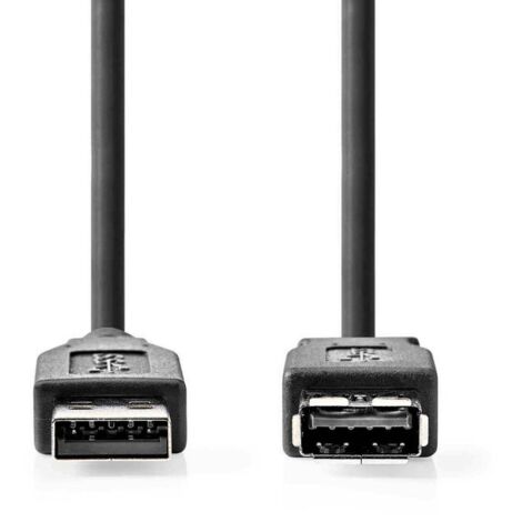 CCGL61010BK20 Câble USB USB 3.2 Gen 1 USB-A Mâle USB-A Femelle 5 Gbps Plaqué nickel 2.00 m Rond PVC Noir Label (1/2)