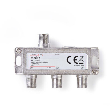 Repartiteur satellite 5 - 2400 mhz 105 db nombre dentrees 1 nombre de sorties 3 impedance 75 ohm zinc argent (1/4)