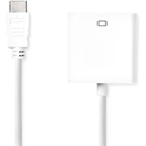Adaptateur vga hdmi connecteur vga femelle 15p nickele droit pvc blanc boite (1/5)