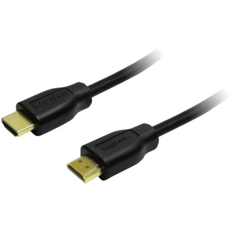 Câble de raccordement LogiLink HDMI Fiche mâle HDMI-A, Fiche mâle HDMI-A 0.50 m noir CH0005 4K UHD Câble HDMI R848021 (1/2)