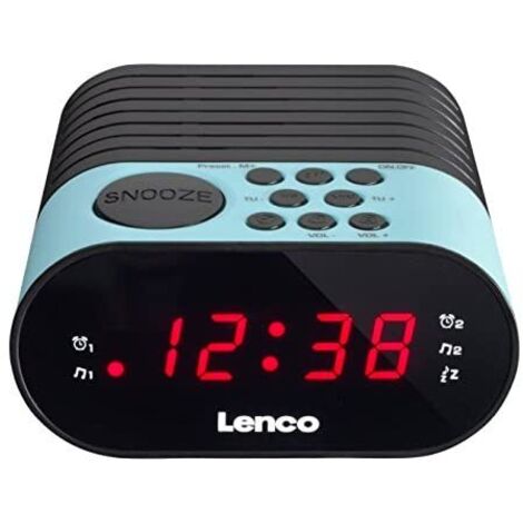 Radio-réveil LENCO CR-07 Bleu, radio FM, double alarme (1/5)
