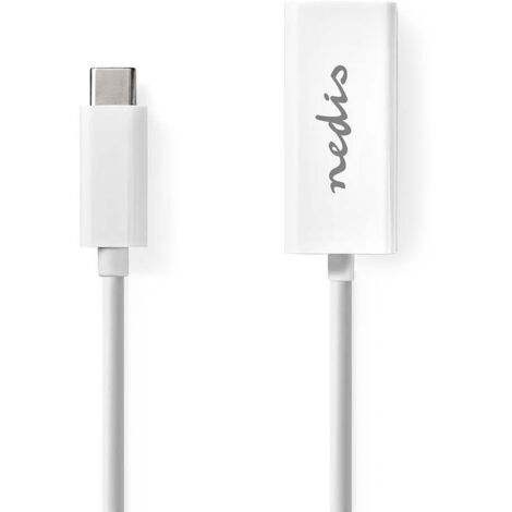 Carte réseau USB USB 3.2 Gen 1 1000 Mbps USB-C™ mâle RJ45 femelle 0.20 m Rond Nickelé Cuivre teinté Blanc Boîte (1/3)
