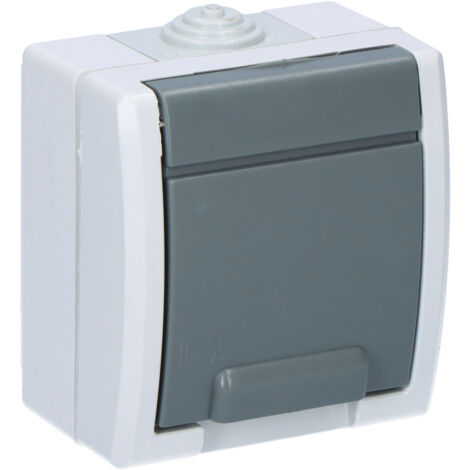 Prise simple, montage en saillie, IP55, gris, AQUANT (1/3)