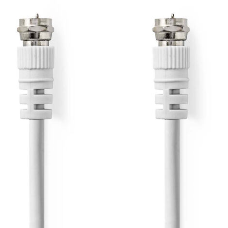Satellite antenna cable f male f male nickel plated 75 ohm double shielded 500 m round pvc white label (1/3)