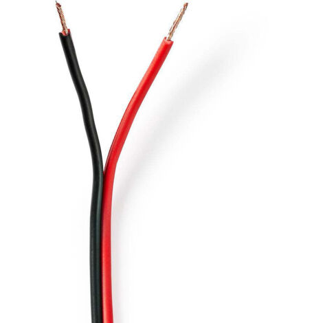 Cable haut parleur 2x 075 mm cuivre 1000 m rond pvc noir rouge bobine (1/2)