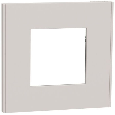 Schneider Electric – Plaque de finition gris pierre 1 poste NU600224 – Compatible Unica 45x45 – Installation avec support NU7002x (1/3)