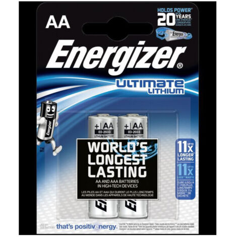 Energizer – Piles lithium AA 2 pièces – Performance supérieure pour appareils à forte consommation – Longue durée de vie – Idéal pour appareils photo et télécommandes