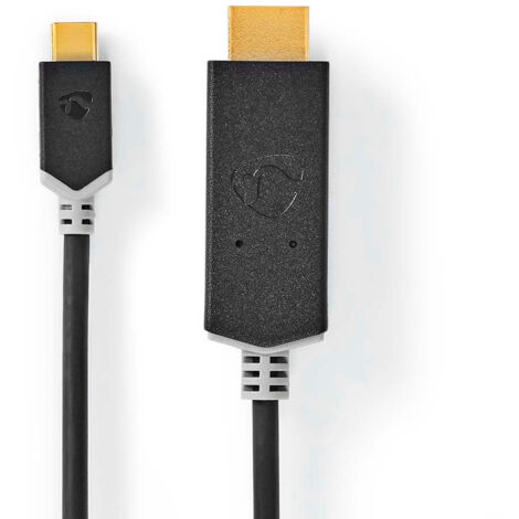 Adaptateur usb c usb 32 gen 1 usb c male hdmi connecteur 4k60hz 200m rond plaque or pvc anthracite boite (1/3)