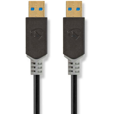 Cable usb usb 32 gen 1 usb a male usb a male 5 gbps plaque or 200 m rond pvc anthracite boite (1/3)