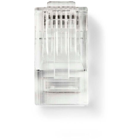 Rj45 plug male stranded utp cat6 straight gold plated 10 pcs pvc transparent boite (1/3)