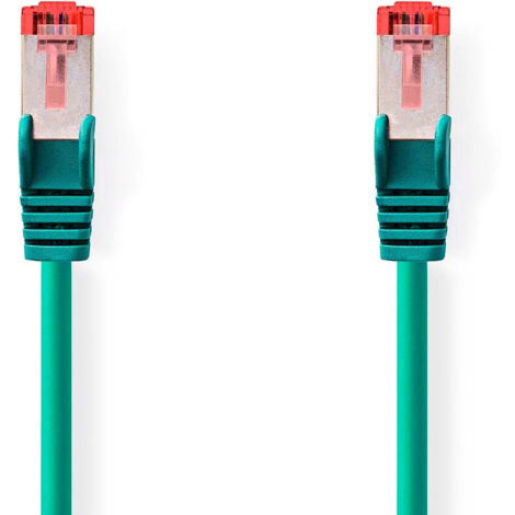 Cable reseau cat6 rj45 male rj45 male sftp 050 m rond lszh vert etiquette (1/3)