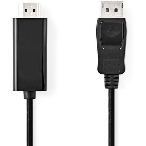 Cable displayport displayport male hdmi connector 1080p nickele 100 m rond pvc noir label (1/3)