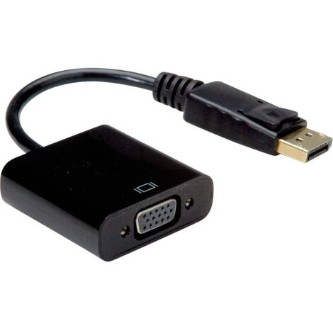 Câble adaptateur Value DisplayPort / VGA Fiche mâle DisplayPort, Prise femelle VGA 15 pôles 0.15 m noir 12.99.3136 Câble DisplayPort Y155112 (1/5)
