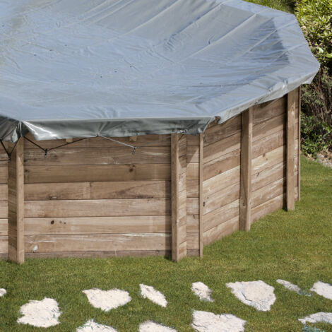 Bâche hiver pour piscine bois ronde LILI 2 de diamètre extérieur 2,80m
