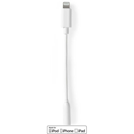 Adaptateur lightning apple lightning 8 broches 35 mm femelle nickele 010 m rond pvc (1/5)
