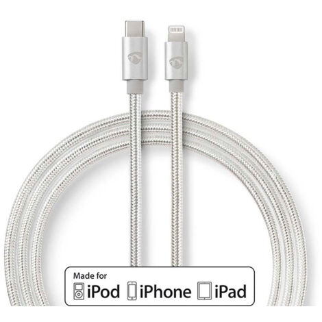CCTB39650AL20 Câble Lightning Apple Mâle 8 broches Apple Lightning vers USB-C 2,00 m Aluminium (1/5)