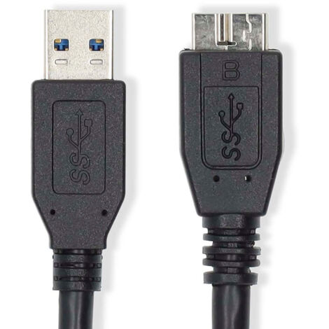 Cable usb usb 32 gen 1 usb a male usb micro b male 5 gbps nickele 100 m rond pvc bleu etiquette (1/2)