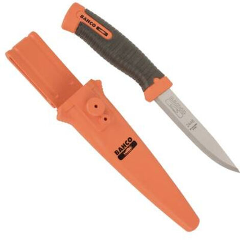 BAHCO SB-2446 COUTEAU MULTIFONCTION, POIGNÉE À 2 COMPOSANTS NOIR/ORANGE LONGUEUR 220 MM